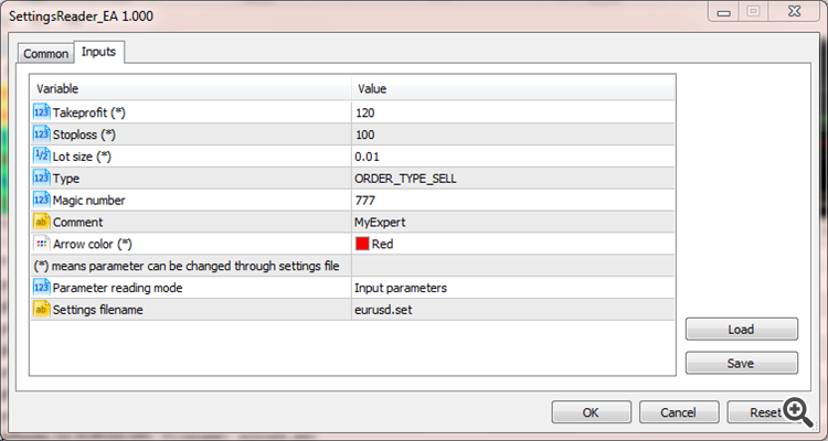 CSetFileReader - library for MetaTrader 5