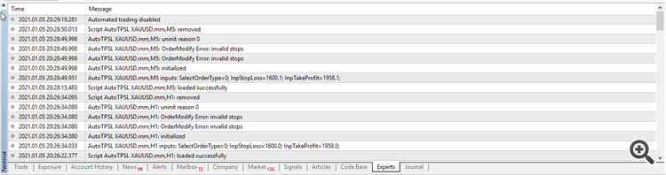 Modify SL TP - script for MetaTrader 4