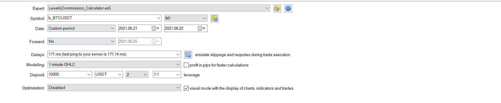 OnTester Commission Calculator - expert for MetaTrader 5