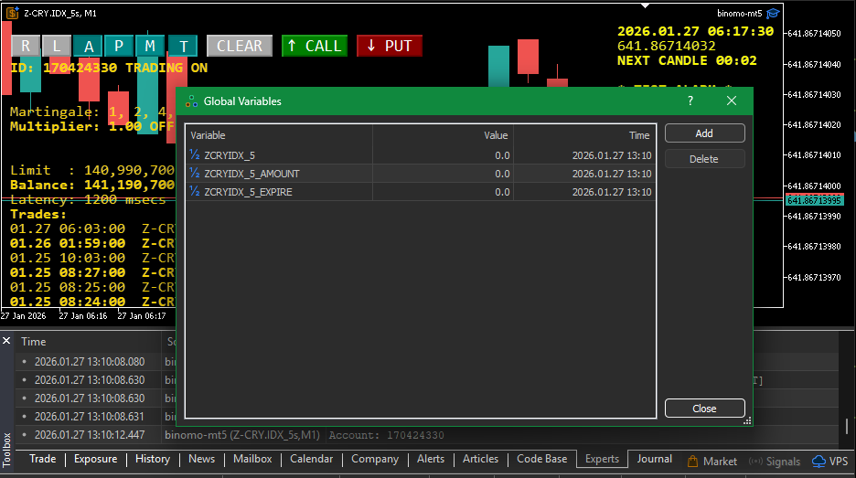 Binary tradng based on candle colors - indicator for MetaTrader 5