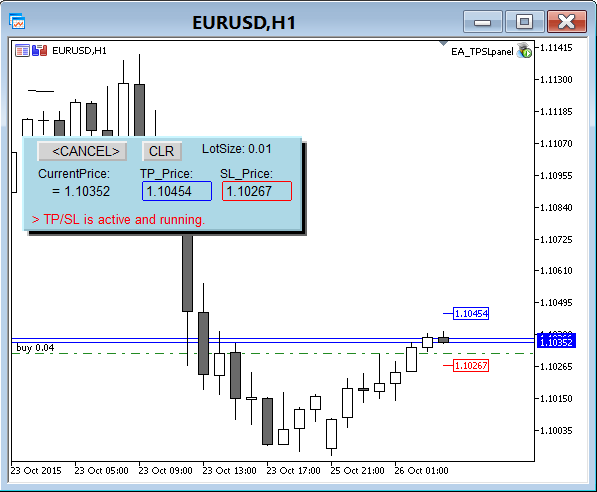 EA_SimpleTPSLpanel - expert for MetaTrader 5