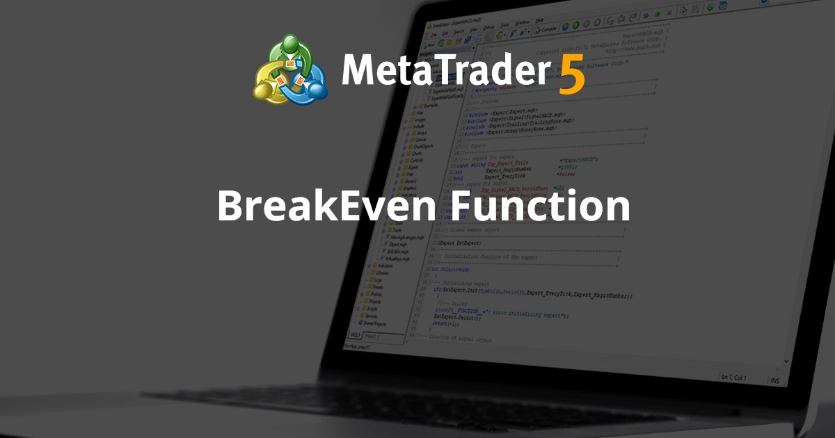 BreakEven 函数 - MetaTrader 4 的脚本