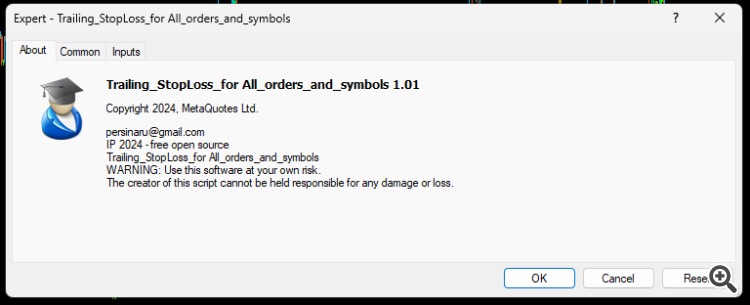 Trailing_StopLoss_for All_orders_and_symbols - expert for MetaTrader 4