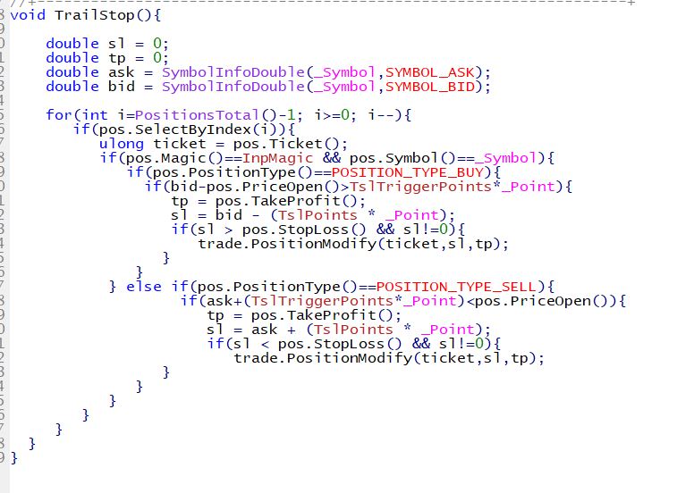 Perfect Trailing StopLoss - expert for MetaTrader 5