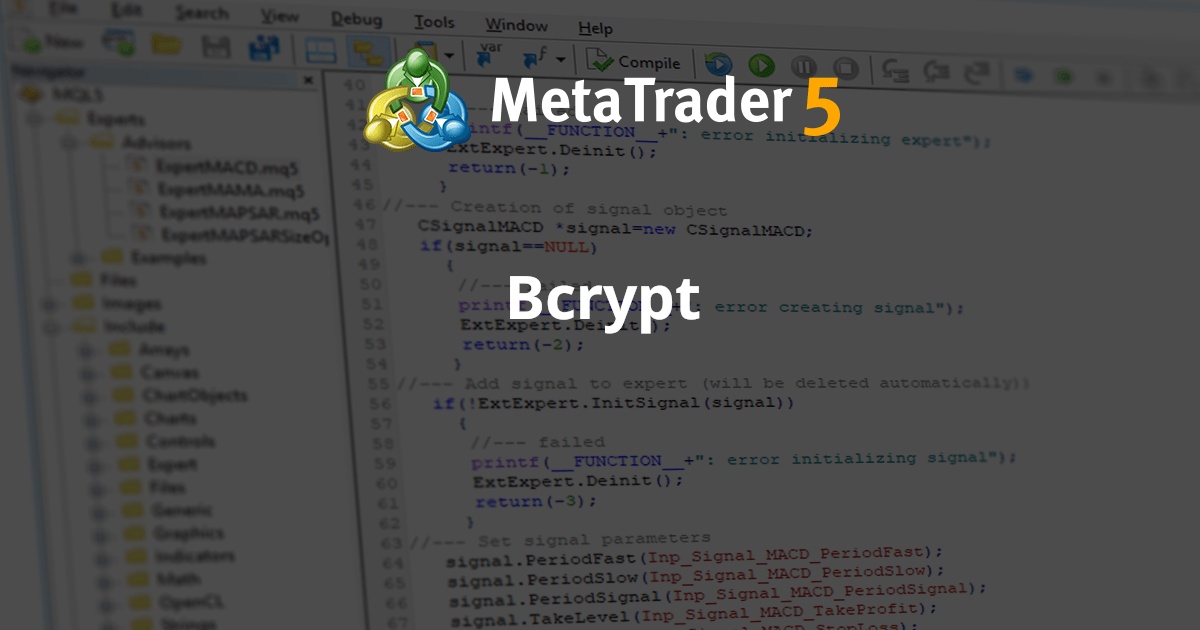 Bcrypt - MetaTrader 5 库