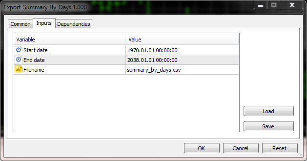 Export Summary Grouped by Trading Days - script for MetaTrader 5