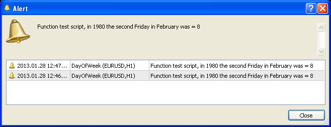 Day Of Week - library for MetaTrader 5