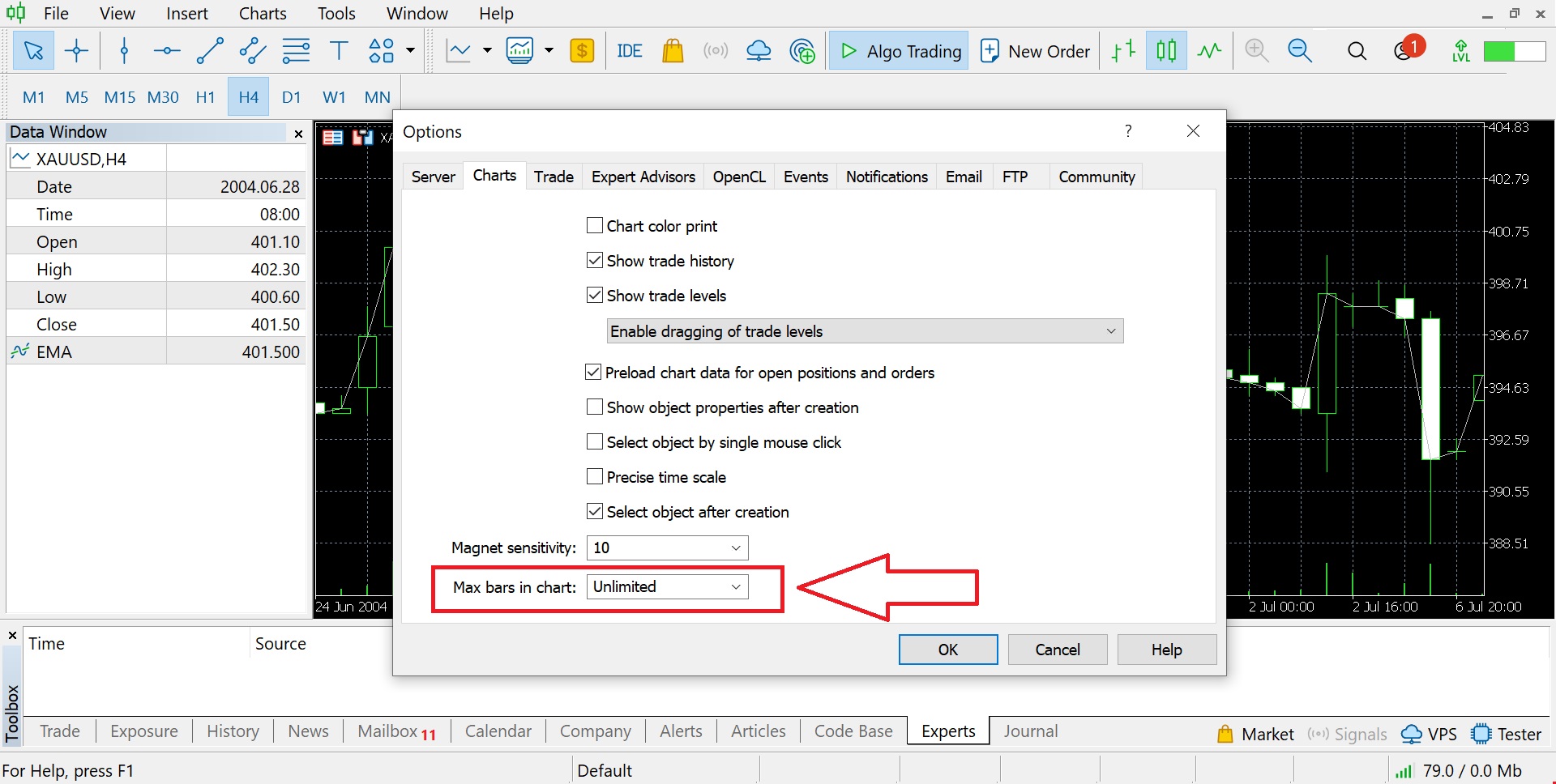 Save OHLCV Data from Chart to CSV File - script for MetaTrader 5