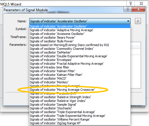 Trading Signal Module - plain MA crossover Signals - library for MetaTrader 5