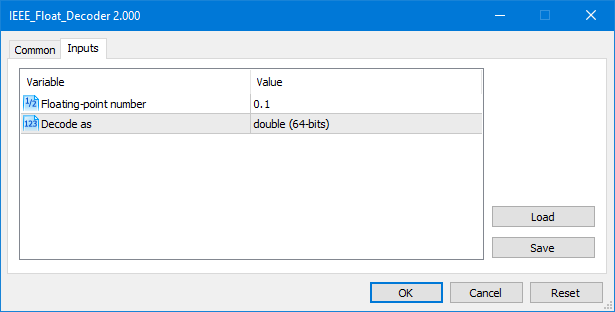 IEEE Floating-Point Decoder - script for MetaTrader 5