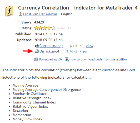 Currency Correlation - indicator for MetaTrader 4