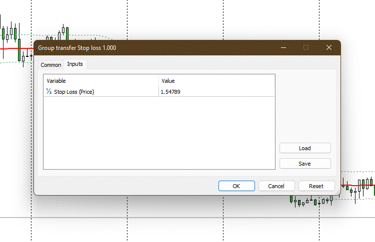 Group transfer Stop loss - script for MetaTrader 5
