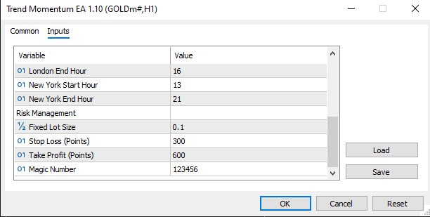 TrendMomentumEA - expert for MetaTrader 5