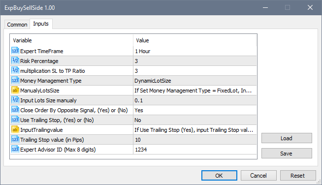 ExpBuySellSide - expert for MetaTrader 5
