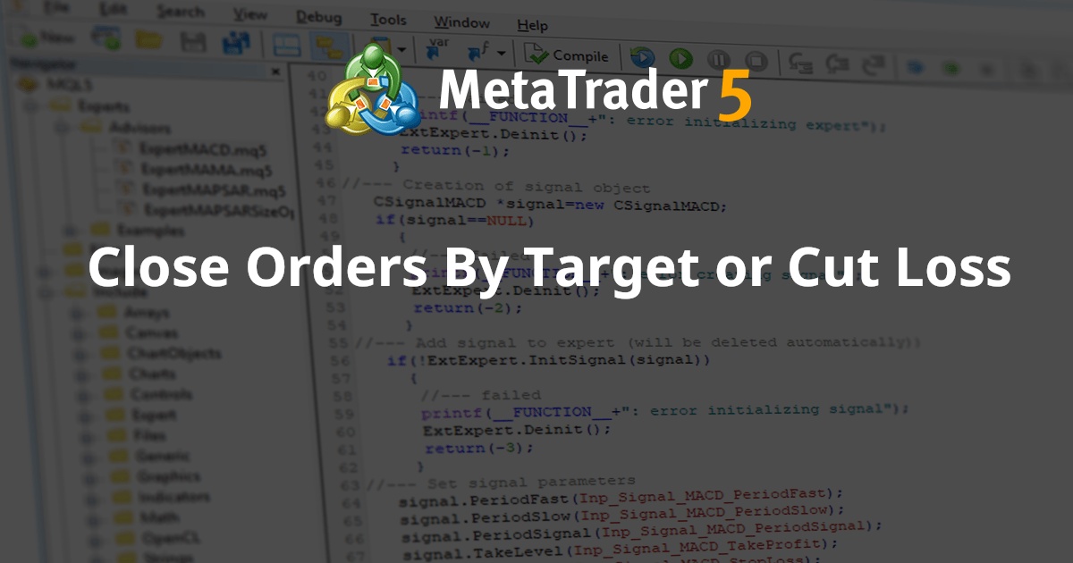 按目标平仓或减少损失 - MetaTrader 4 专家
