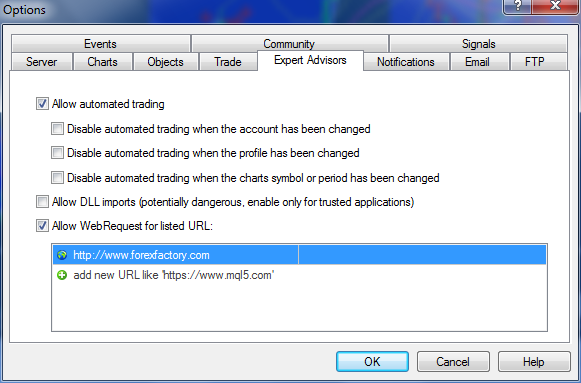 Retrieve high impact events from ForexFactory.com and display them in your indicator or Expert Advisor - expert for MetaTrader 4