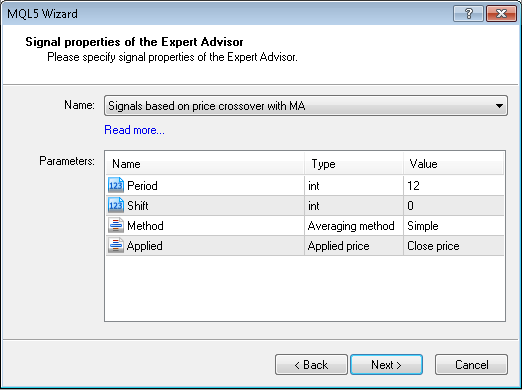 MQL5 Wizard - Trade Signals Based on Price Crossover with Moving Average Indicator - expert for MetaTrader 5