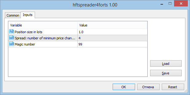 HFT Spreader for FORTS - expert for MetaTrader 5