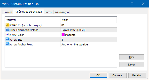 VWAP Custom Position - indicator for MetaTrader 5