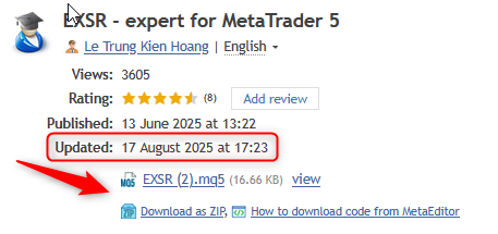 EXSR - expert for MetaTrader 5
