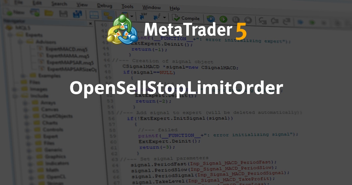 OpenSellStopLimitOrder - MetaTrader 5 脚本