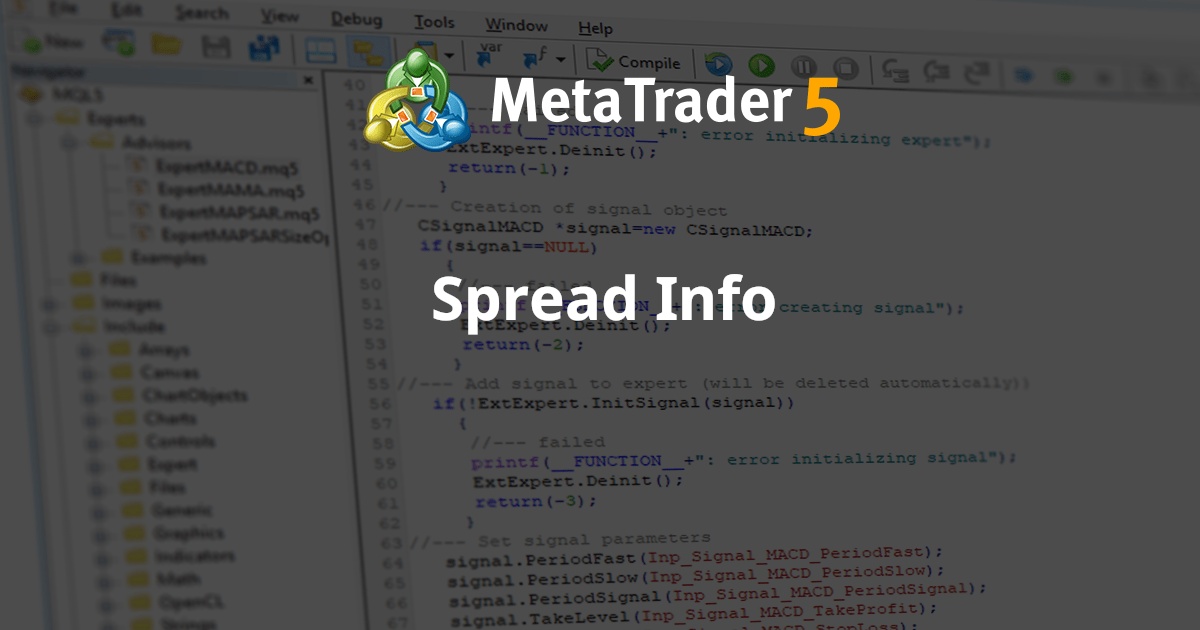 点差信息 - MetaTrader 4 专家