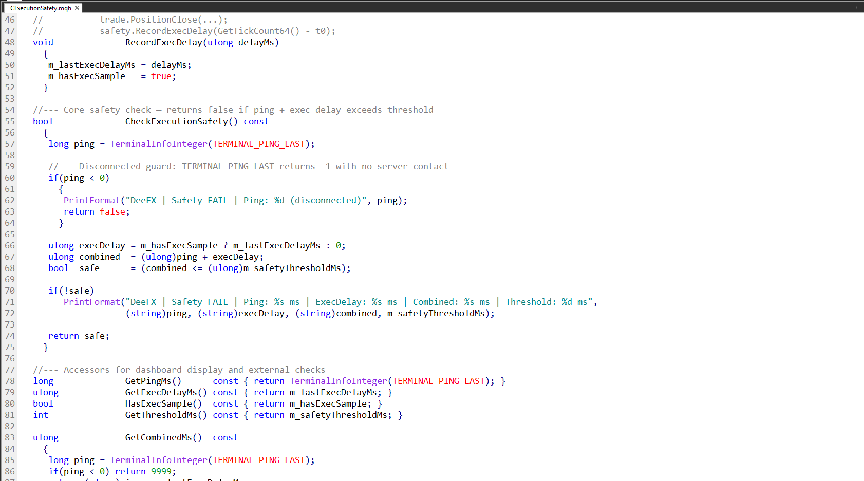 CExecutionSafety - Ping + Execution Latency Guard for MQL5 EAs - library for MetaTrader 5