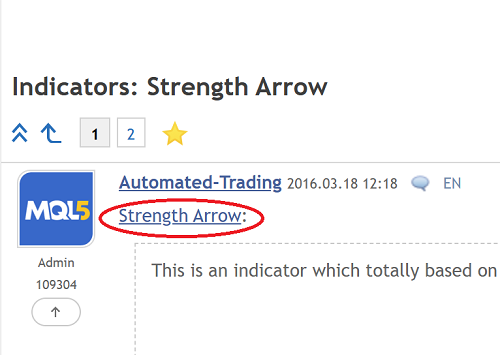 Strength Arrow - indicator for MetaTrader 4