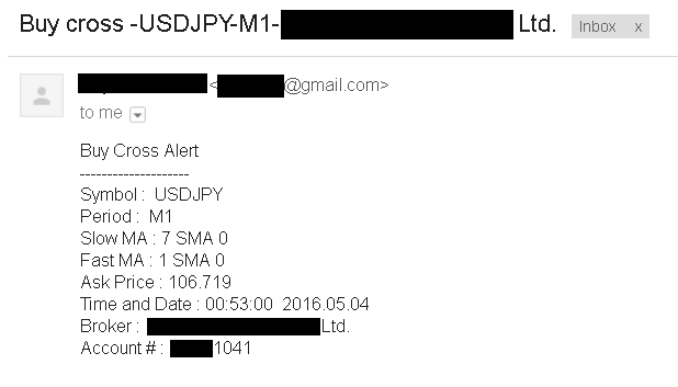 MA Cross Alert Once - indicator for MetaTrader 4