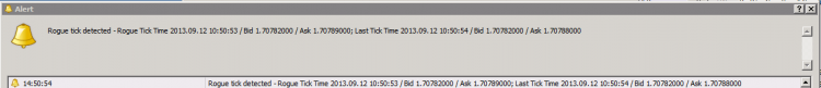 Rogue tick detector - indicator for MetaTrader 4