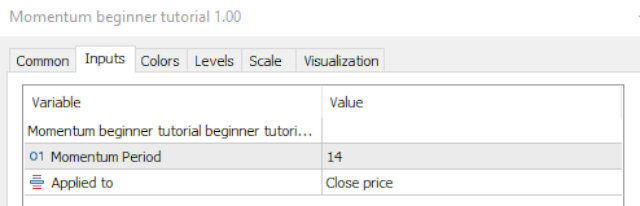 Momentum  code for beginners by William210 - indicator for MetaTrader 5