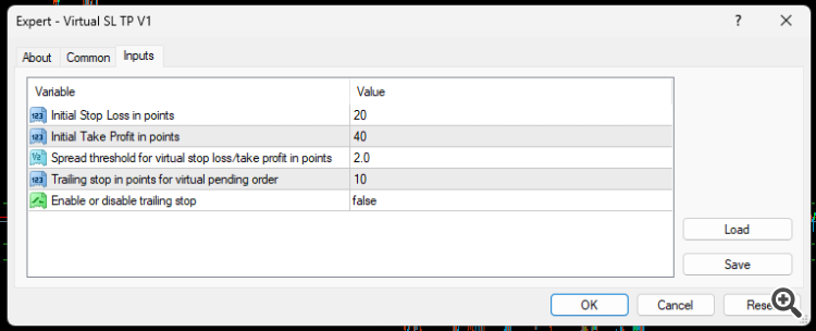 Virtual SL TP Pending with SL Trailing for Symbol Chart - expert for MetaTrader 4