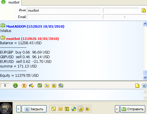 IcqMessenger - expert for MetaTrader 5