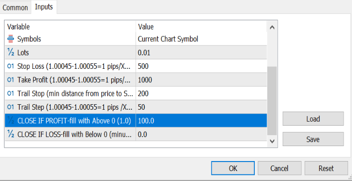 Trailing with Close by Button and Profit - expert for MetaTrader 5