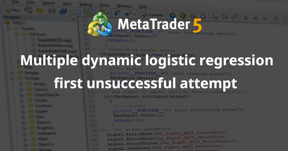 多重动态逻辑回归第一次失败的尝试 - MetaTrader 5 库
