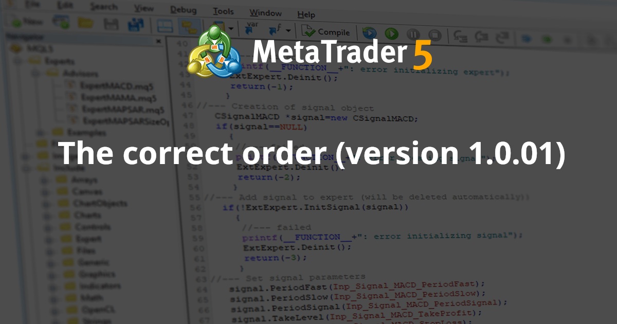 正确的订单（版本 1.0.01） - MetaTrader 4 专家
