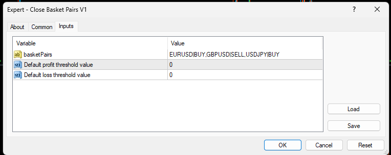 Close Basket Pairs v1 - expert for MetaTrader 4