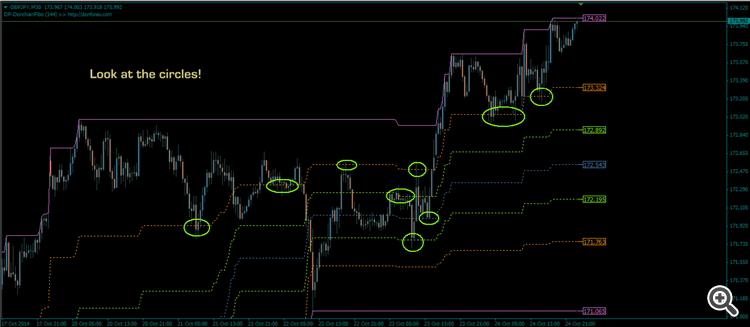 DonForex DonchianFibo - indicator for MetaTrader 4
