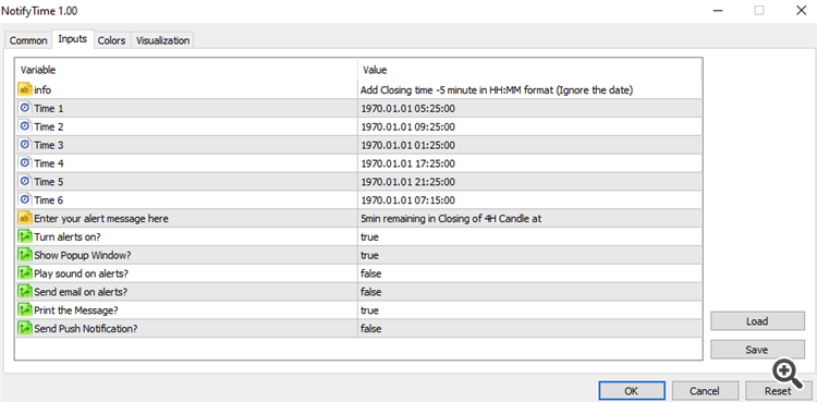 Candle Closing Time Notify Alarm - indicator for MetaTrader 5