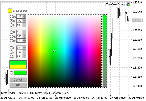 IncGUI_ColorInput - library for MetaTrader 5