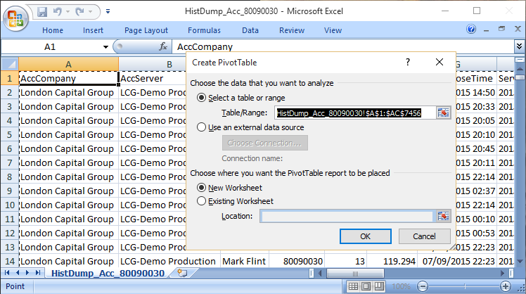 History Dump CSV with heat map for Excel analysis - script for MetaTrader 4
