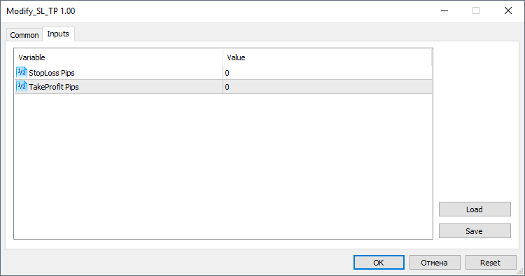 Modify SL TP - script for MetaTrader 5