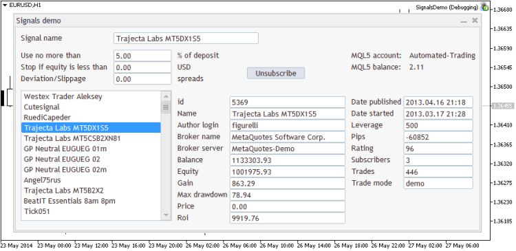 SignalsDemo - expert for MetaTrader 5