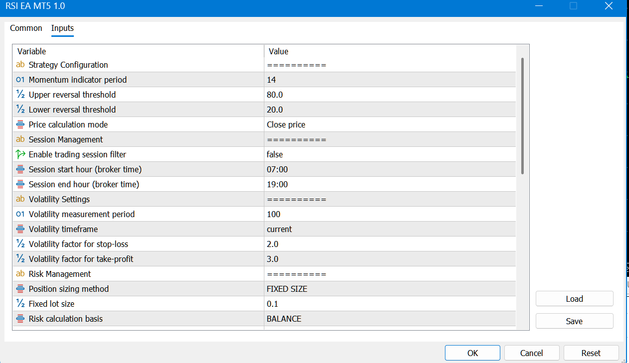 RSI Ea MT5 - expert for MetaTrader 5