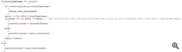 Multi time frame example by recursion - indicator for MetaTrader 4