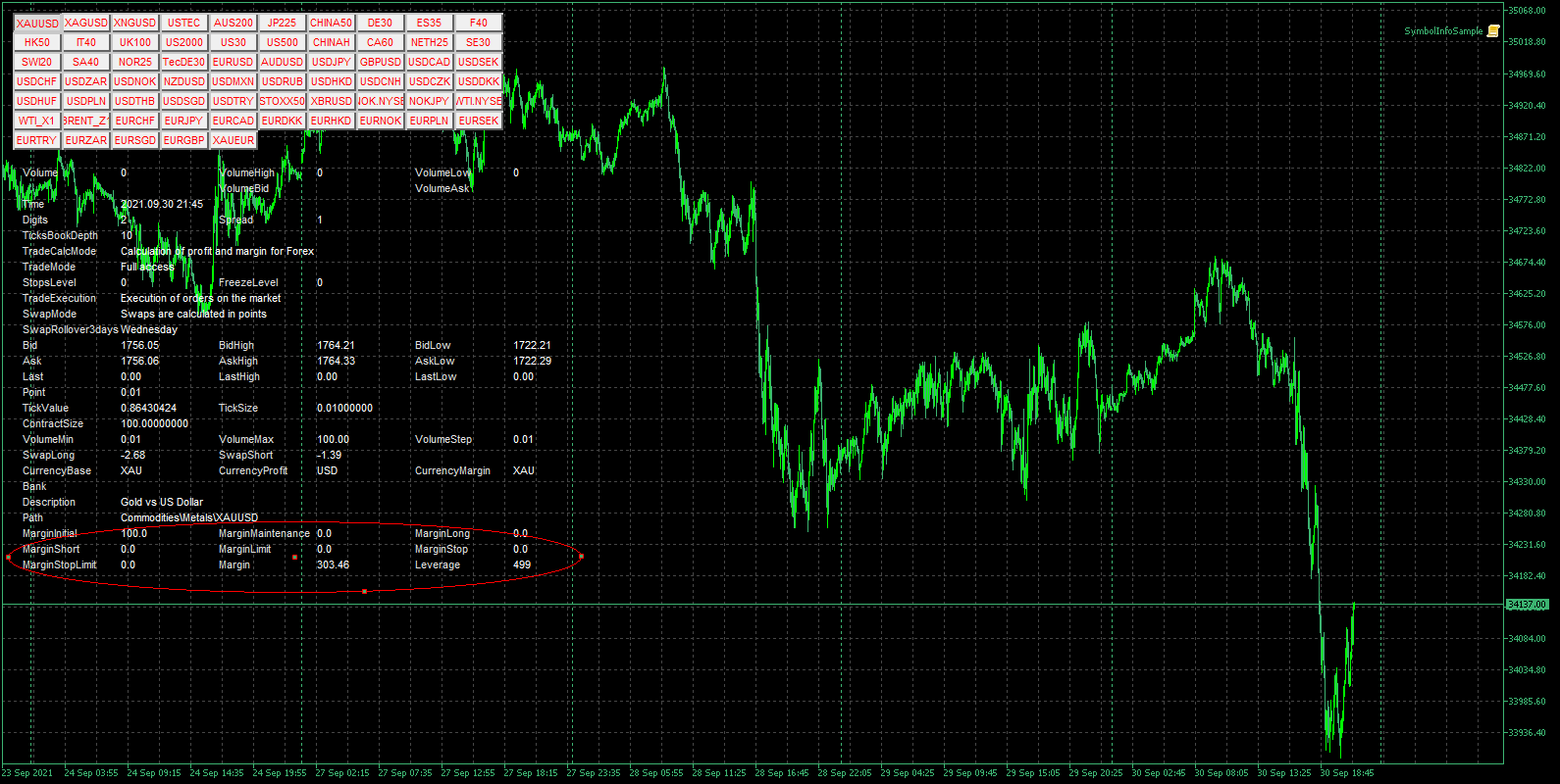 SymbolInfo 示例脚本 保证金和杠杆数据的增强 - MetaTrader 5 脚本