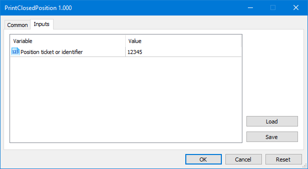 Print Closed Position - script for MetaTrader 5