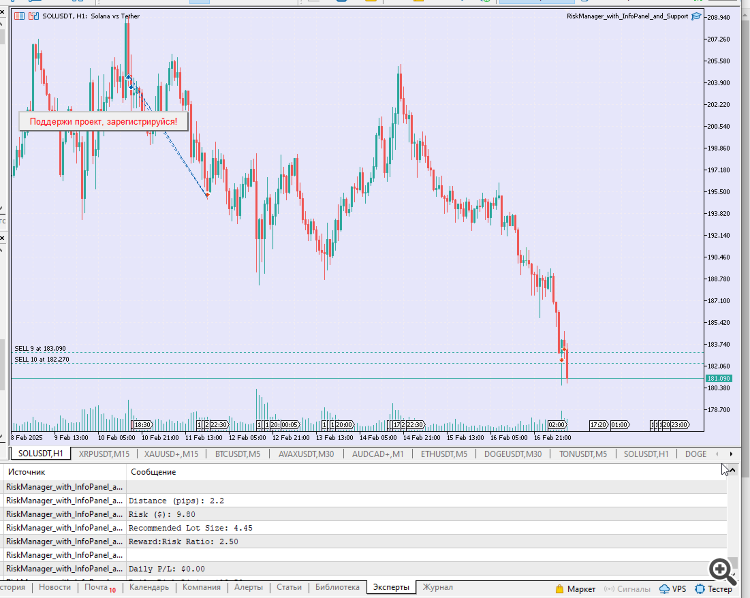 RiskManager with InfoPanel and Support - expert for MetaTrader 5