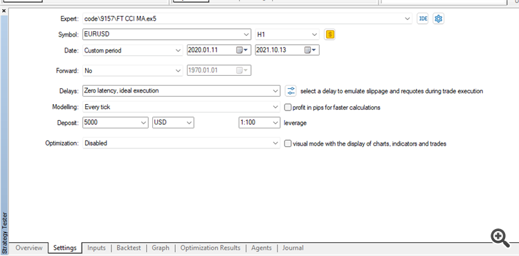 FT CCI MA - expert for MetaTrader 5