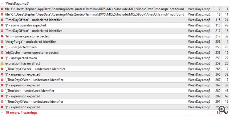 Day Of Week, Week Of Year and other marks in Data Window and on chart - indicator for MetaTrader 5